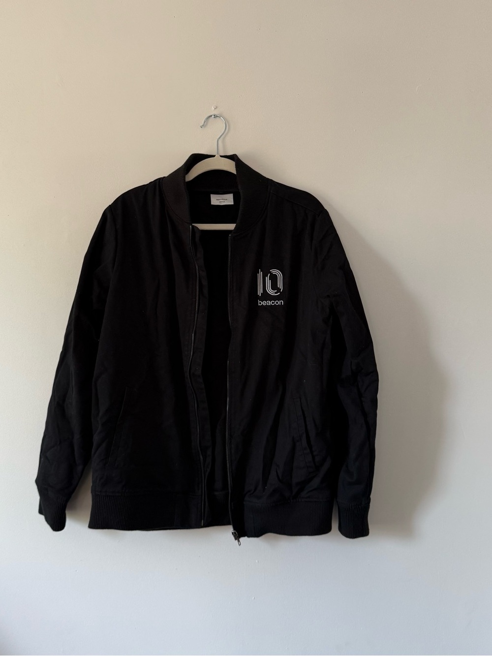 Black Bomber Jacket Men’s M | Minimalist Streetwear Jacket